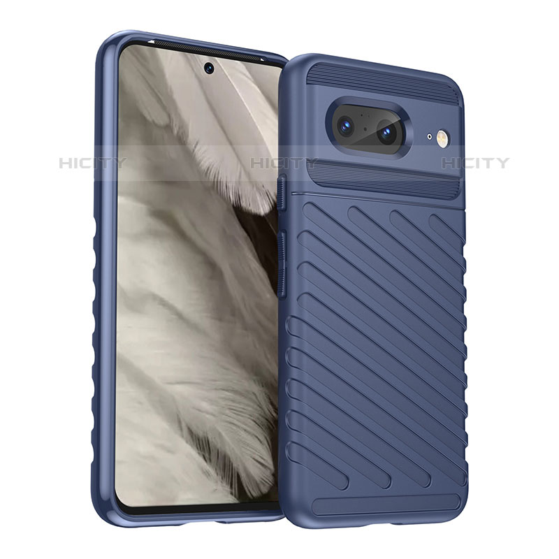 Coque Silicone Housse Etui Gel Serge MF1 pour Google Pixel 8 5G Bleu Plus