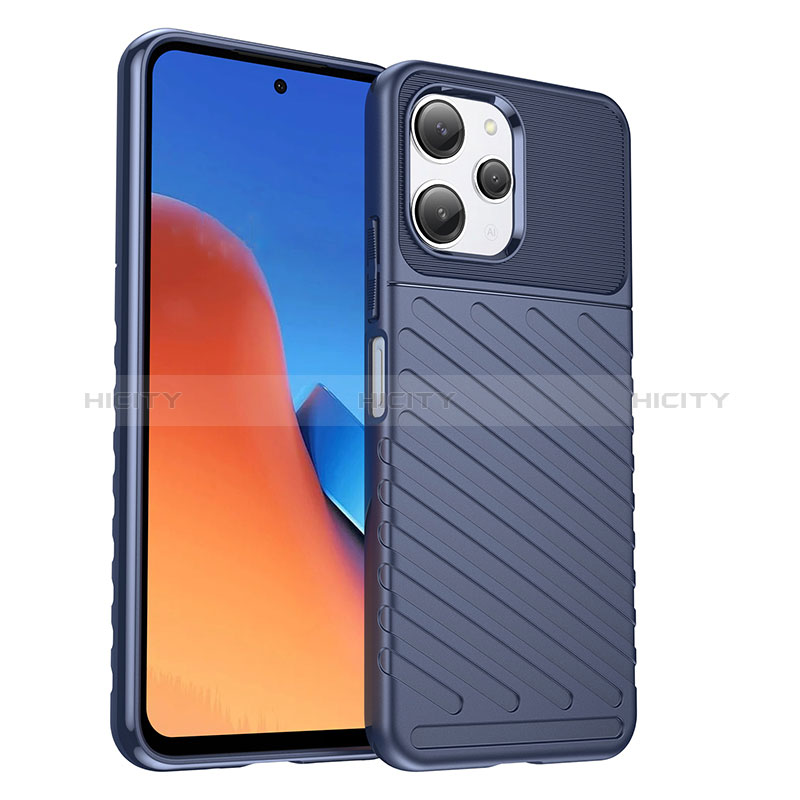 Coque Silicone Housse Etui Gel Serge MF1 pour Xiaomi Poco M6 Pro 5G Bleu Plus