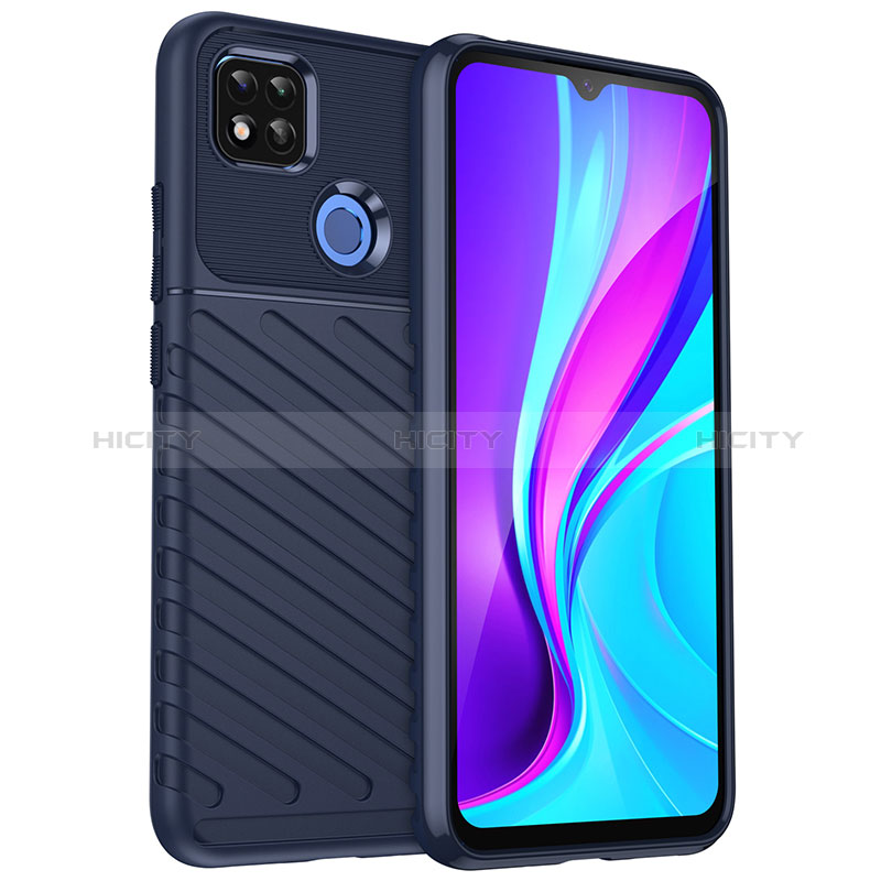 Coque Silicone Housse Etui Gel Serge MF1 pour Xiaomi Redmi 9 Activ Bleu Plus