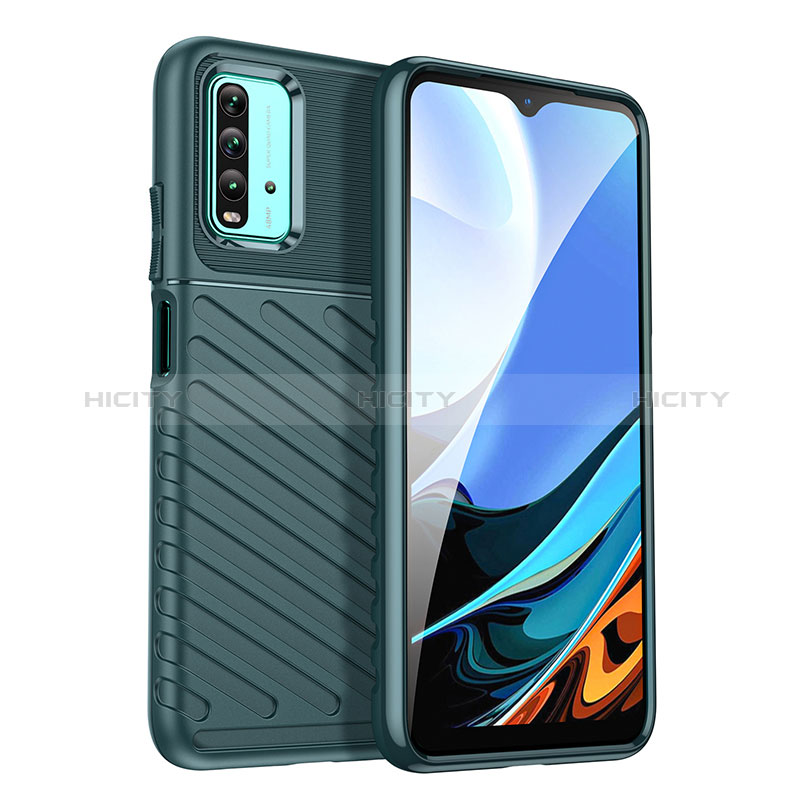 Coque Silicone Housse Etui Gel Serge MF1 pour Xiaomi Redmi 9T 4G Vert Plus