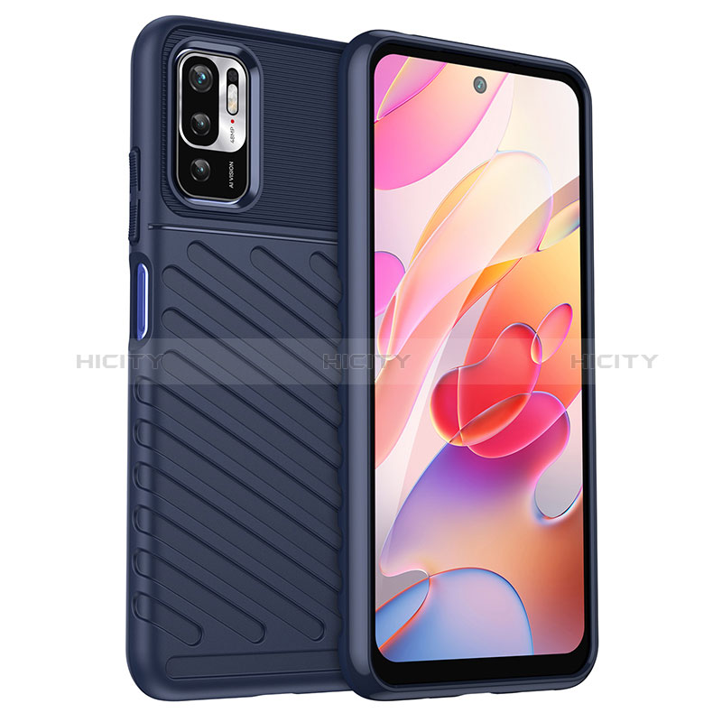 Coque Silicone Housse Etui Gel Serge MF1 pour Xiaomi Redmi Note 10 JE 5G Bleu Plus