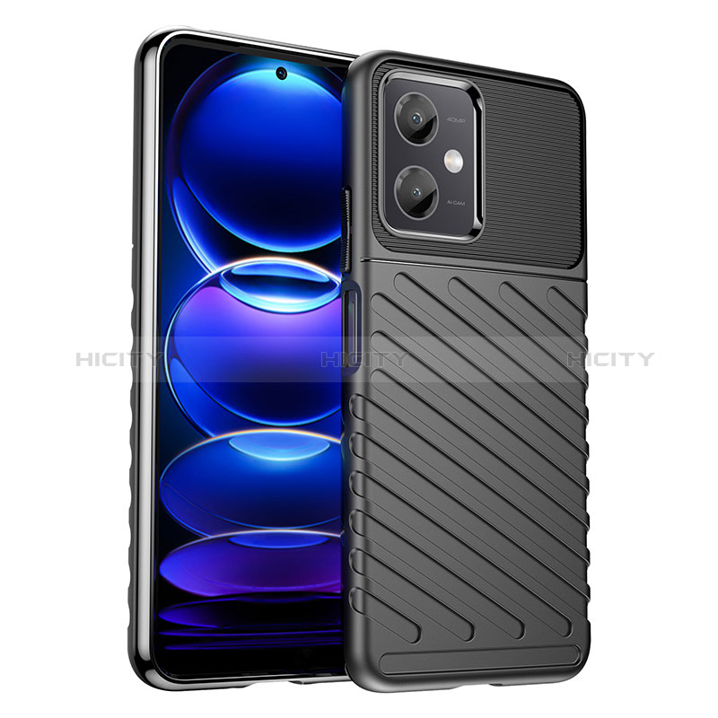 Coque Silicone Housse Etui Gel Serge MF1 pour Xiaomi Redmi Note 12R Pro 5G Noir Plus