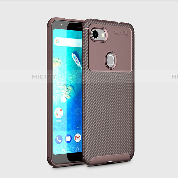 Coque Silicone Housse Etui Gel Serge pour Google Pixel 3a XL Marron Plus