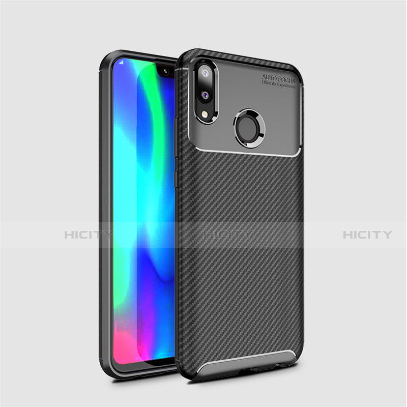 Coque Silicone Housse Etui Gel Serge pour Huawei Enjoy 9 Noir Plus