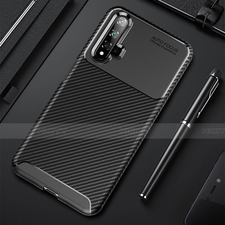 Coque Silicone Housse Etui Gel Serge pour Huawei Honor 20 Noir Plus