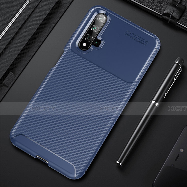 Coque Silicone Housse Etui Gel Serge pour Huawei Honor 20S Bleu Plus