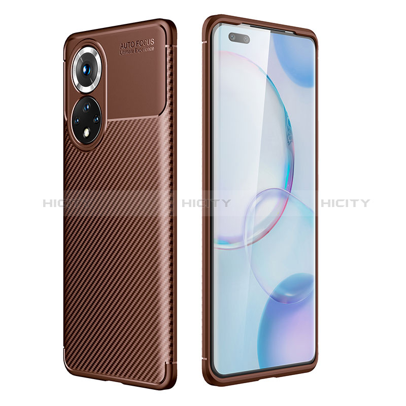 Coque Silicone Housse Etui Gel Serge pour Huawei Honor 50 Pro 5G Marron Plus