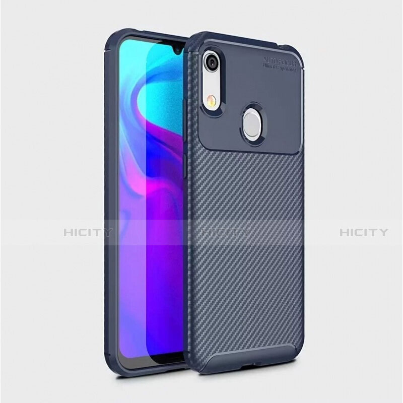 Coque Silicone Housse Etui Gel Serge pour Huawei Honor 8A Bleu Plus