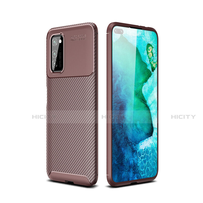 Coque Silicone Housse Etui Gel Serge pour Huawei Honor V30 5G Marron Plus