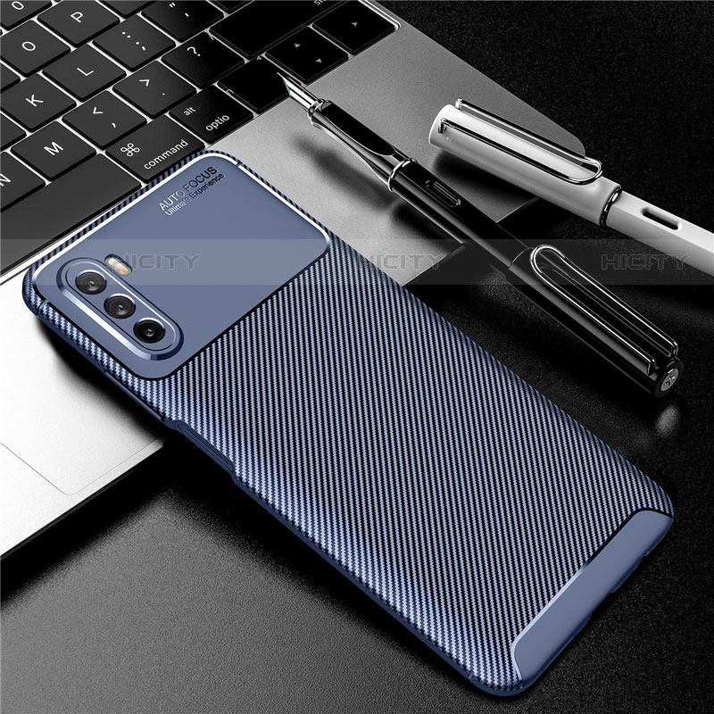 Coque Silicone Housse Etui Gel Serge pour Huawei Mate 40 Lite 5G Bleu Plus