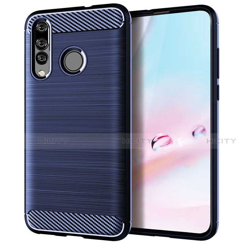 Coque Silicone Housse Etui Gel Serge pour Huawei Nova 4e Bleu Plus