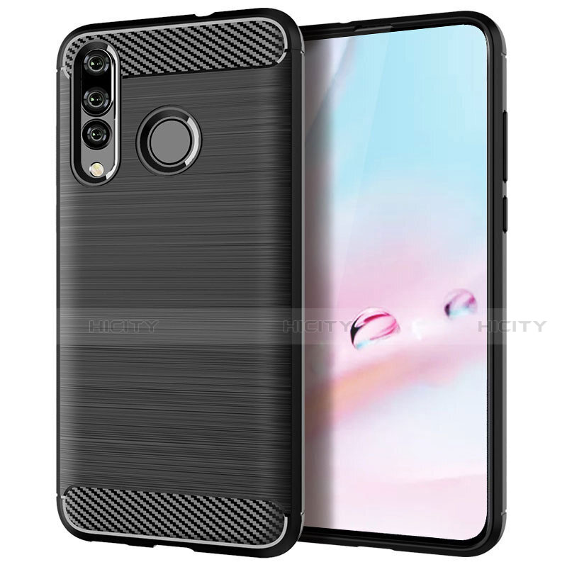 Coque Silicone Housse Etui Gel Serge pour Huawei Nova 4e Noir Plus