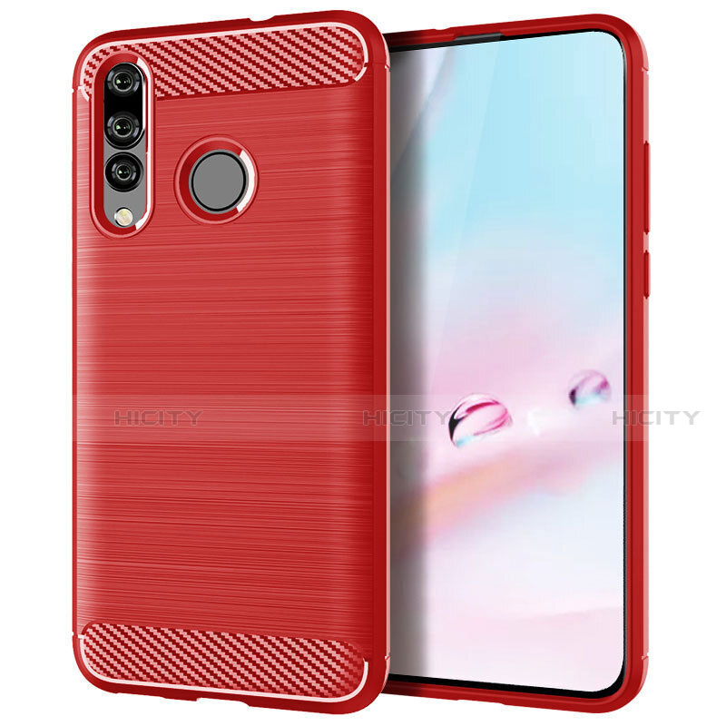 Coque Silicone Housse Etui Gel Serge pour Huawei Nova 4e Rouge Plus