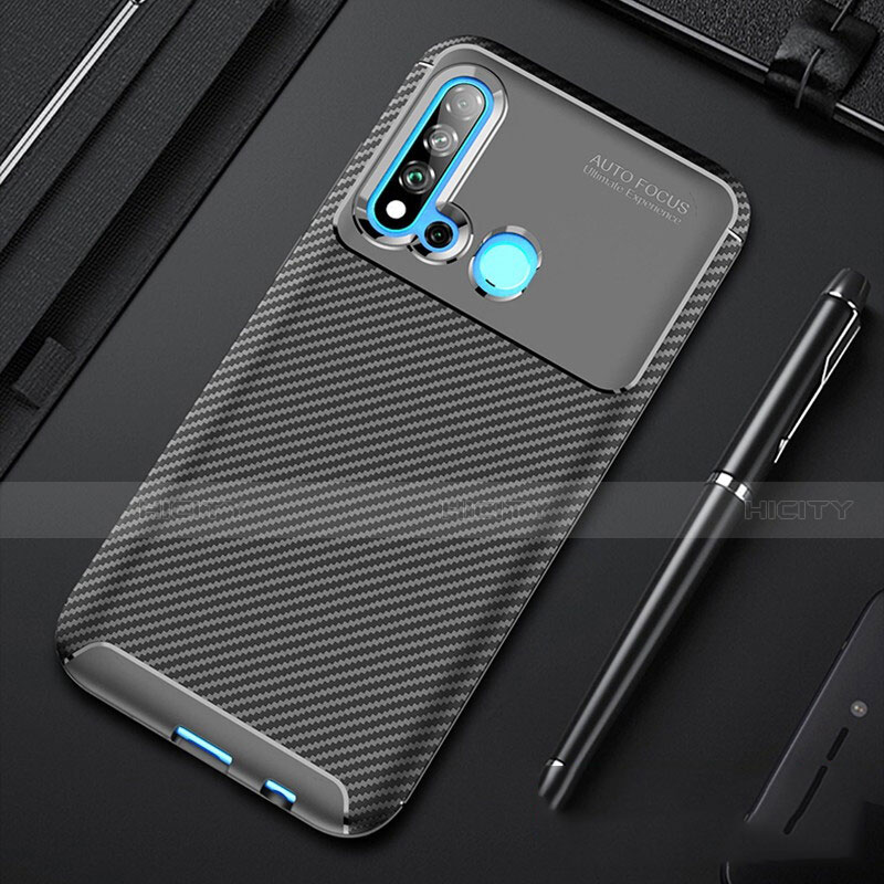 Coque Silicone Housse Etui Gel Serge pour Huawei P20 Lite (2019) Noir Plus