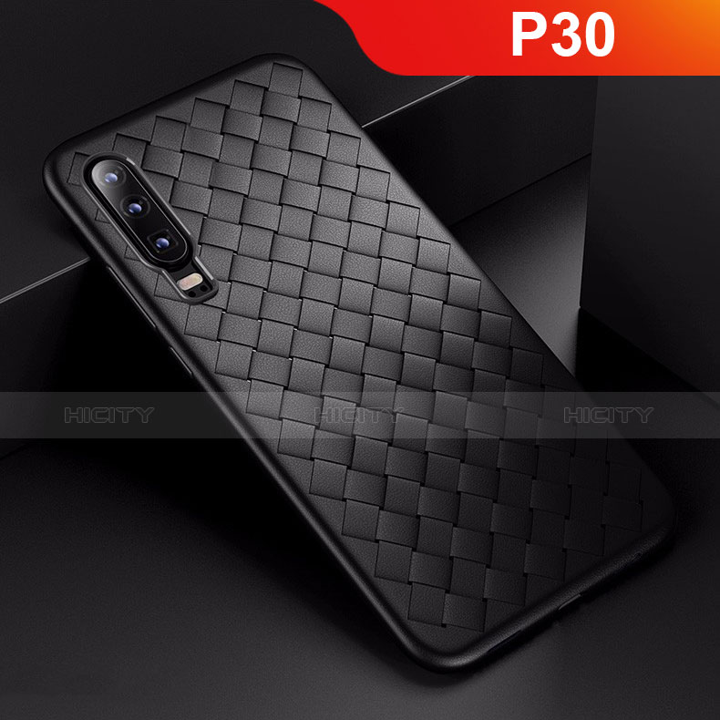 Coque Silicone Housse Etui Gel Serge pour Huawei P30 Noir Plus