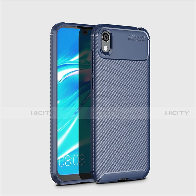 Coque Silicone Housse Etui Gel Serge pour Huawei Y5 (2019) Bleu Plus