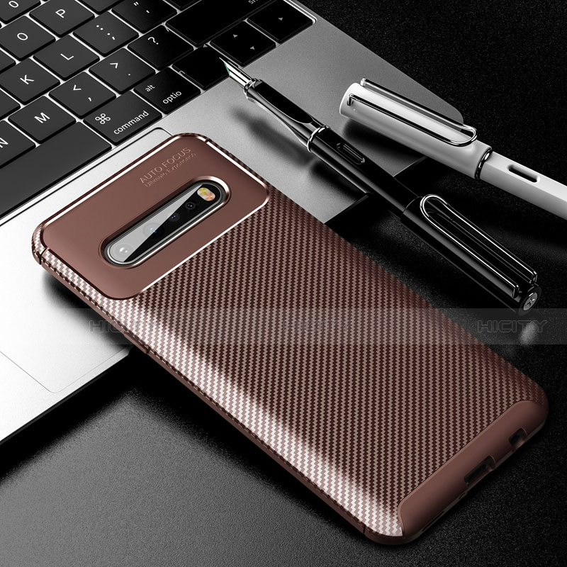 Coque Silicone Housse Etui Gel Serge pour LG V60 ThinQ 5G Marron Plus