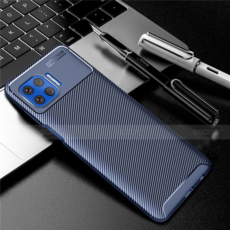 Coque Silicone Housse Etui Gel Serge pour Motorola Moto G 5G Plus Bleu Plus