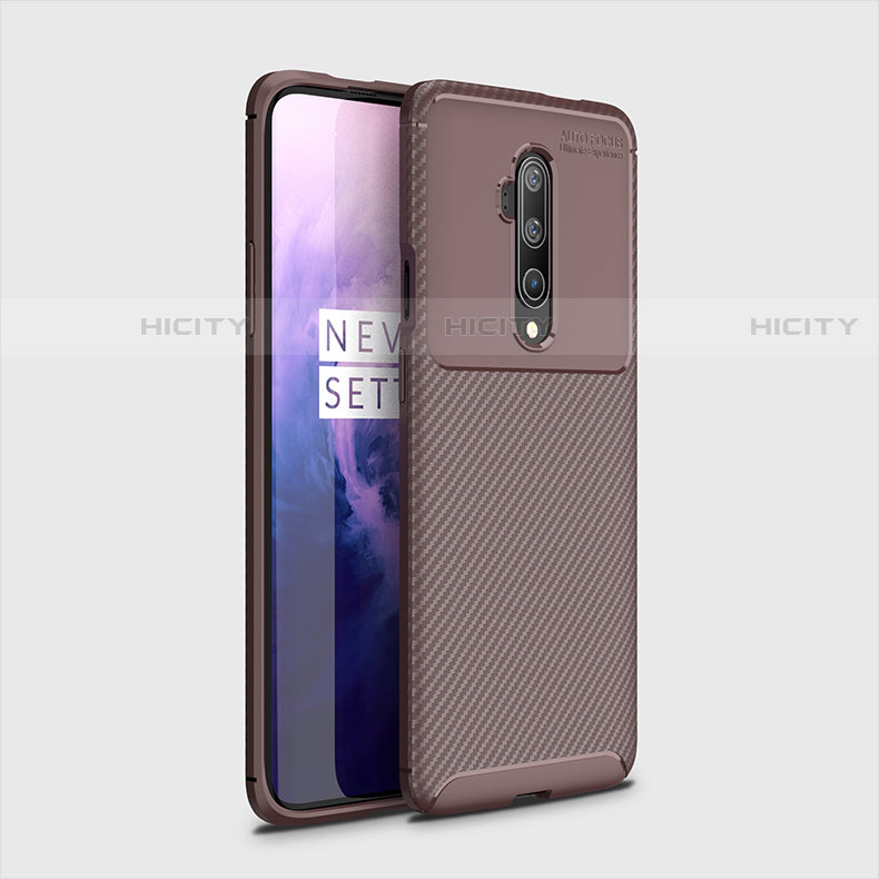 Coque Silicone Housse Etui Gel Serge pour OnePlus 7T Pro Marron Plus