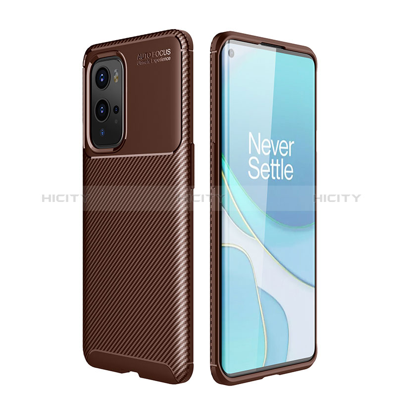 Coque Silicone Housse Etui Gel Serge pour OnePlus 9 Pro 5G Marron Plus