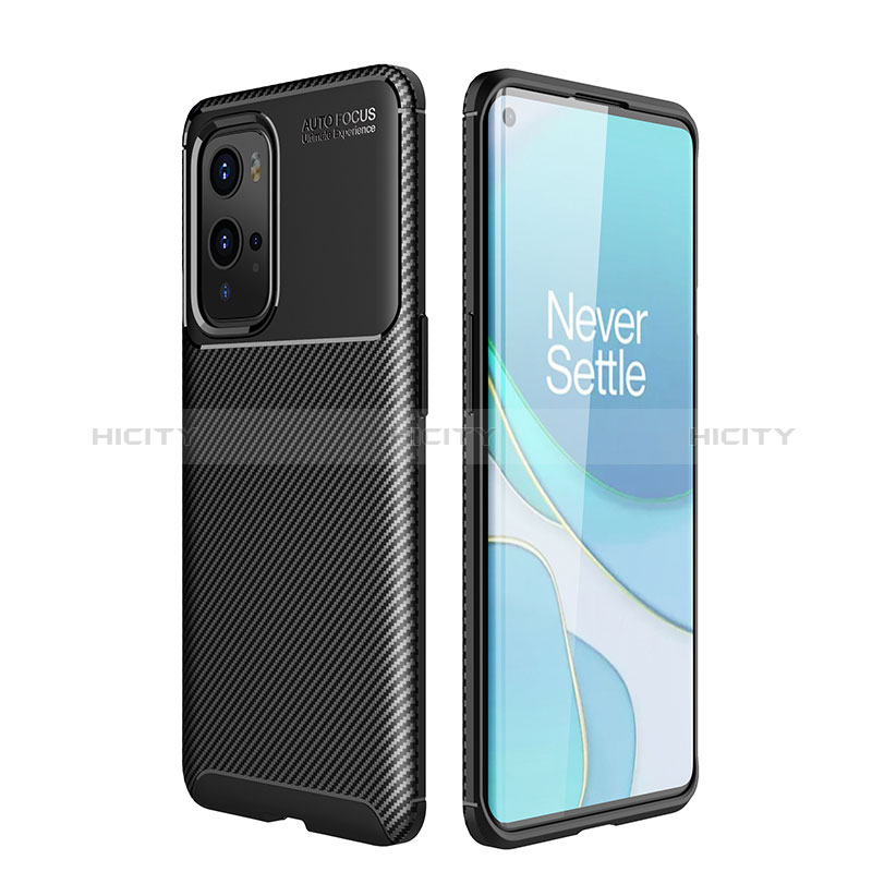 Coque Silicone Housse Etui Gel Serge pour OnePlus 9 Pro 5G Noir Plus