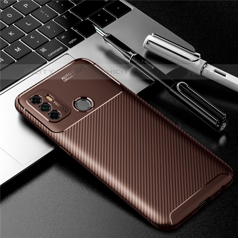 Coque Silicone Housse Etui Gel Serge pour Oppo A11s Marron Plus