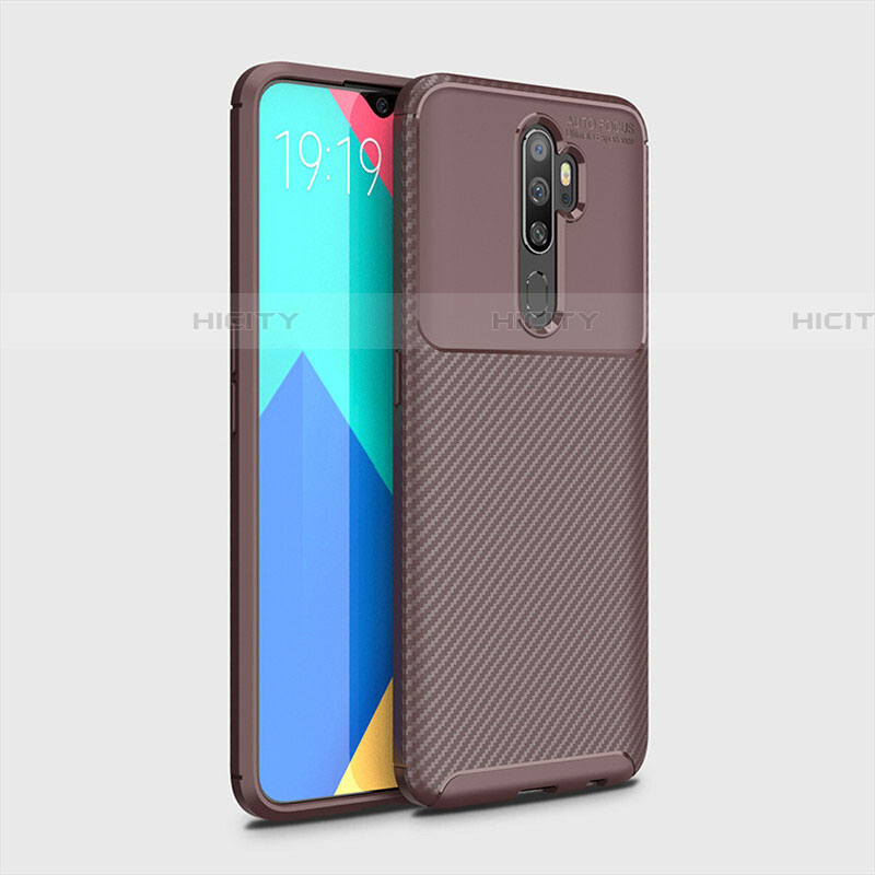 Coque Silicone Housse Etui Gel Serge pour Oppo A11X Marron Plus