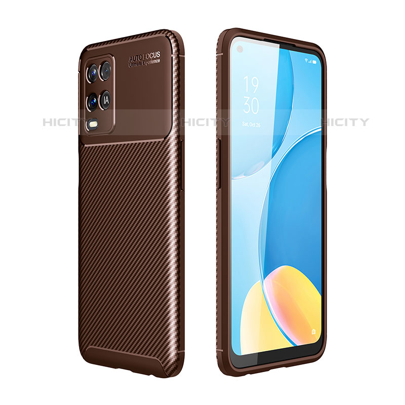 Coque Silicone Housse Etui Gel Serge pour Oppo A54 4G Marron Plus