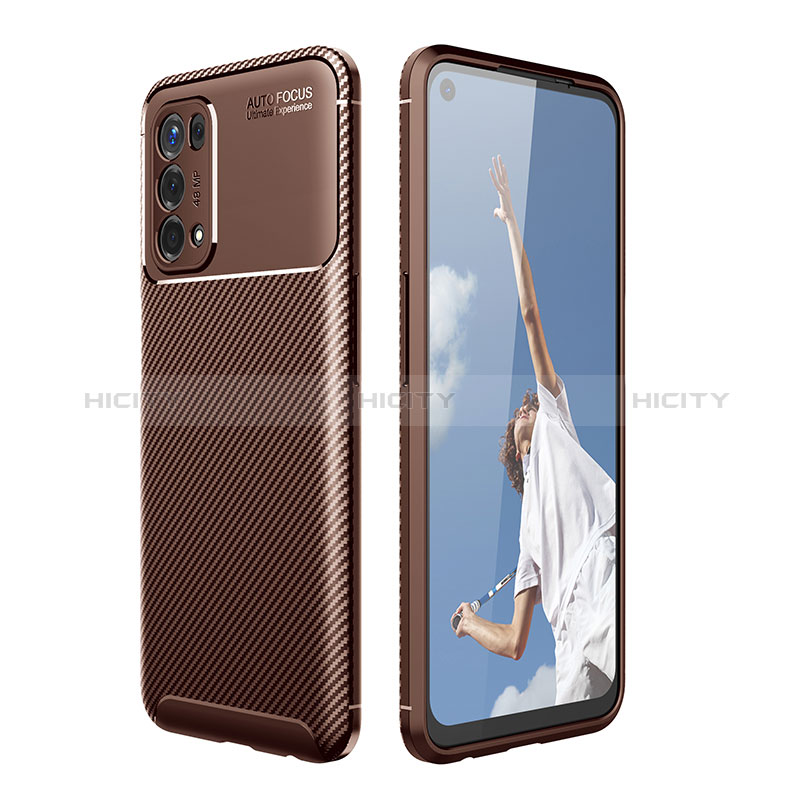 Coque Silicone Housse Etui Gel Serge pour Oppo A54 5G Marron Plus