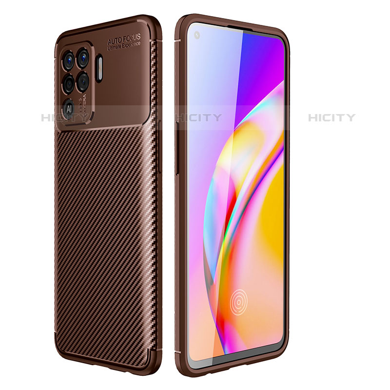 Coque Silicone Housse Etui Gel Serge pour Oppo A94 4G Marron Plus