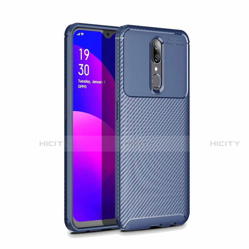 Coque Silicone Housse Etui Gel Serge pour Oppo A9X Bleu Plus