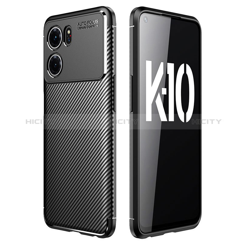 Coque Silicone Housse Etui Gel Serge pour Oppo K10 5G Noir Plus