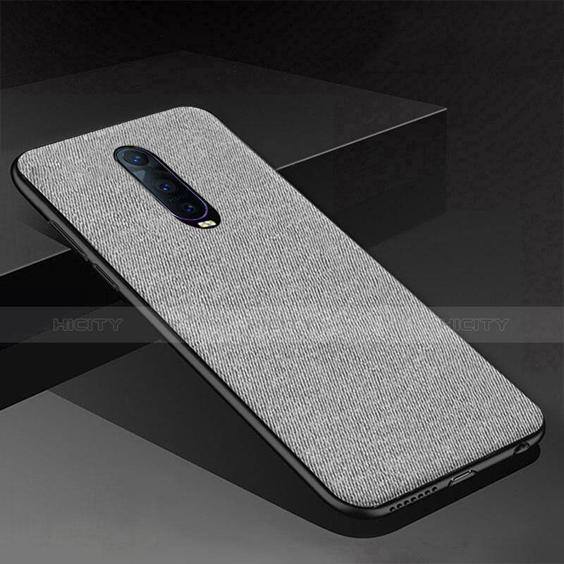 Coque Silicone Housse Etui Gel Serge pour Oppo R17 Pro Gris Plus