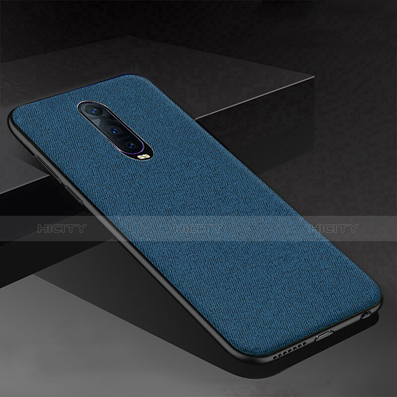 Coque Silicone Housse Etui Gel Serge pour Oppo RX17 Pro Bleu Plus