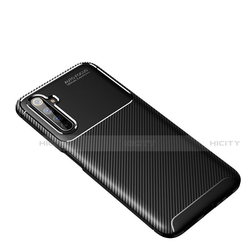 Coque Silicone Housse Etui Gel Serge pour Realme 6 Pro Noir Plus