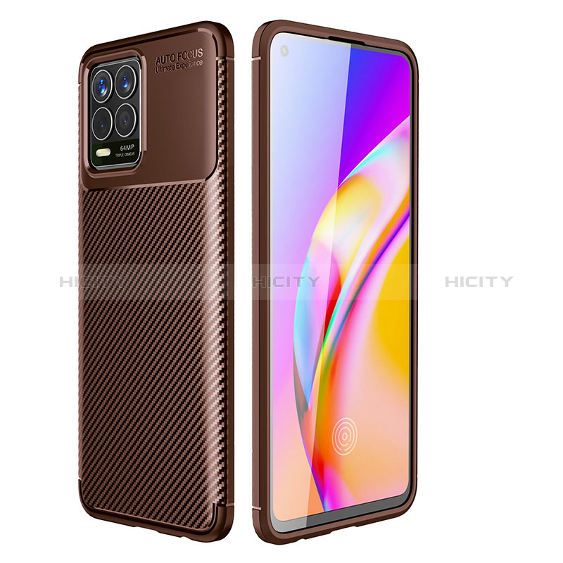 Coque Silicone Housse Etui Gel Serge pour Realme 8 4G Marron Plus