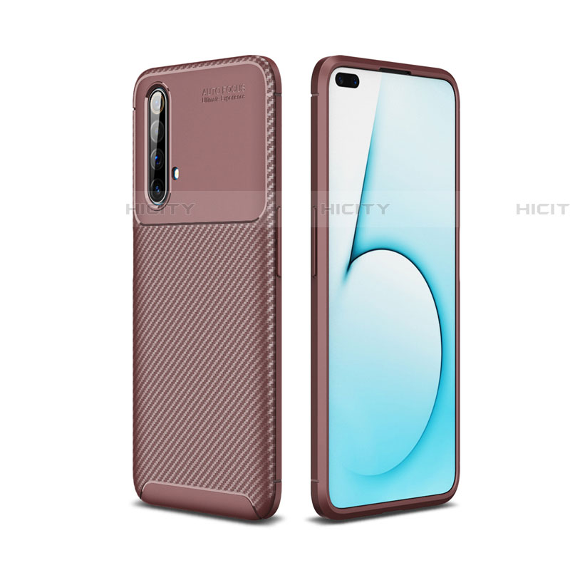 Coque Silicone Housse Etui Gel Serge pour Realme X50t 5G Marron Plus