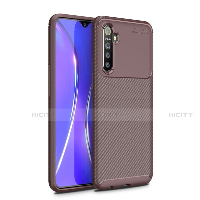 Coque Silicone Housse Etui Gel Serge pour Realme XT Marron Plus