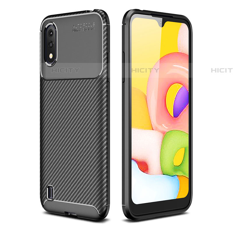 Coque Silicone Housse Etui Gel Serge pour Samsung Galaxy A01 SM-A015 Noir Plus