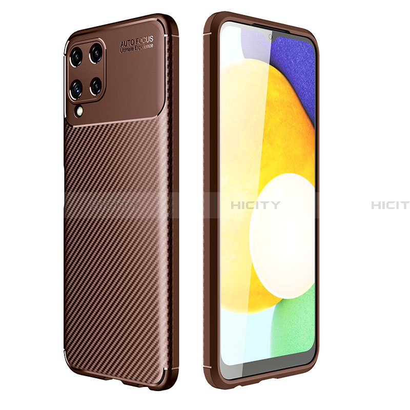 Coque Silicone Housse Etui Gel Serge pour Samsung Galaxy A22 4G Marron Plus