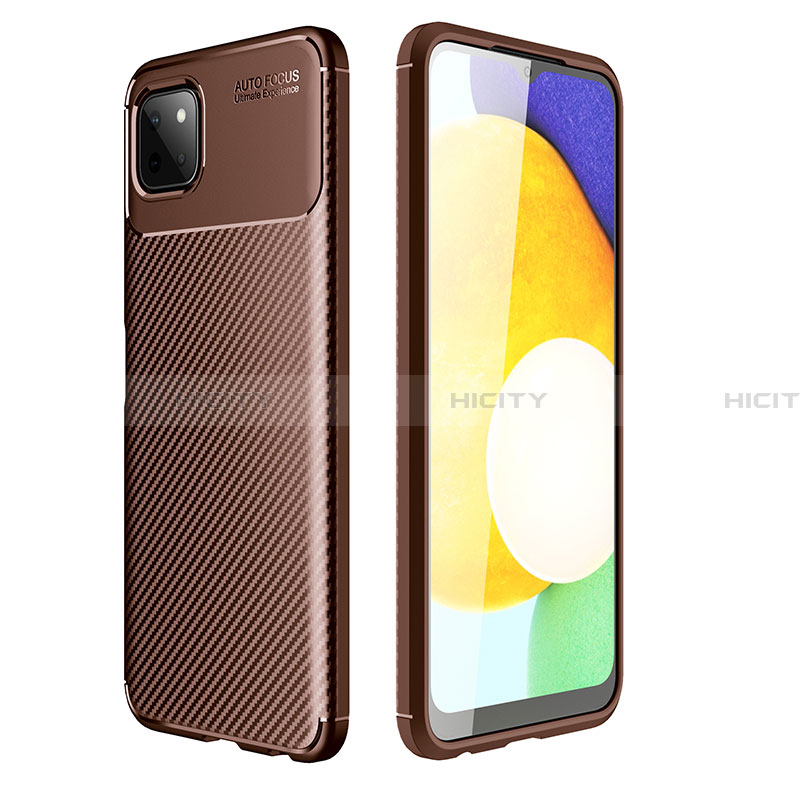 Coque Silicone Housse Etui Gel Serge pour Samsung Galaxy A22 5G Marron Plus