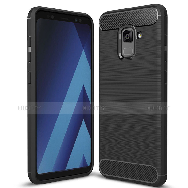 Coque Silicone Housse Etui Gel Serge pour Samsung Galaxy A5 (2018) A530F Noir Plus