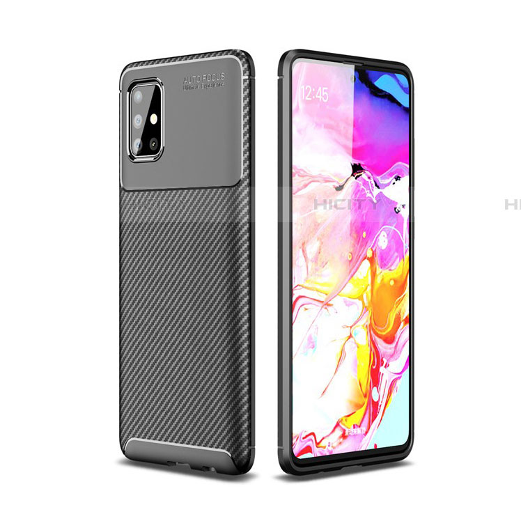 Coque Silicone Housse Etui Gel Serge pour Samsung Galaxy A51 5G Noir Plus