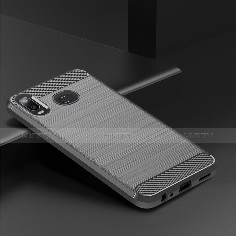 Coque Silicone Housse Etui Gel Serge pour Samsung Galaxy A6s Argent Plus