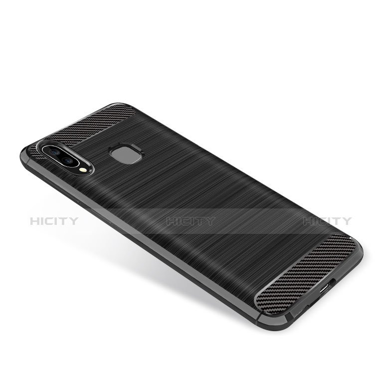 Coque Silicone Housse Etui Gel Serge pour Samsung Galaxy A9 Star SM-G8850 Noir Plus