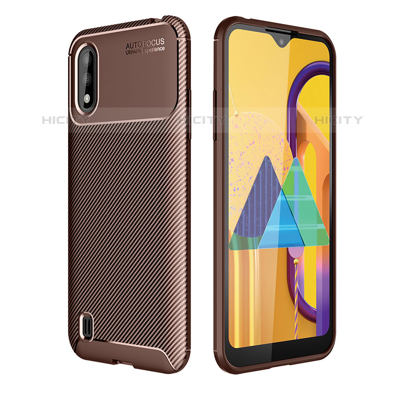 Coque Silicone Housse Etui Gel Serge pour Samsung Galaxy M01 Marron Plus