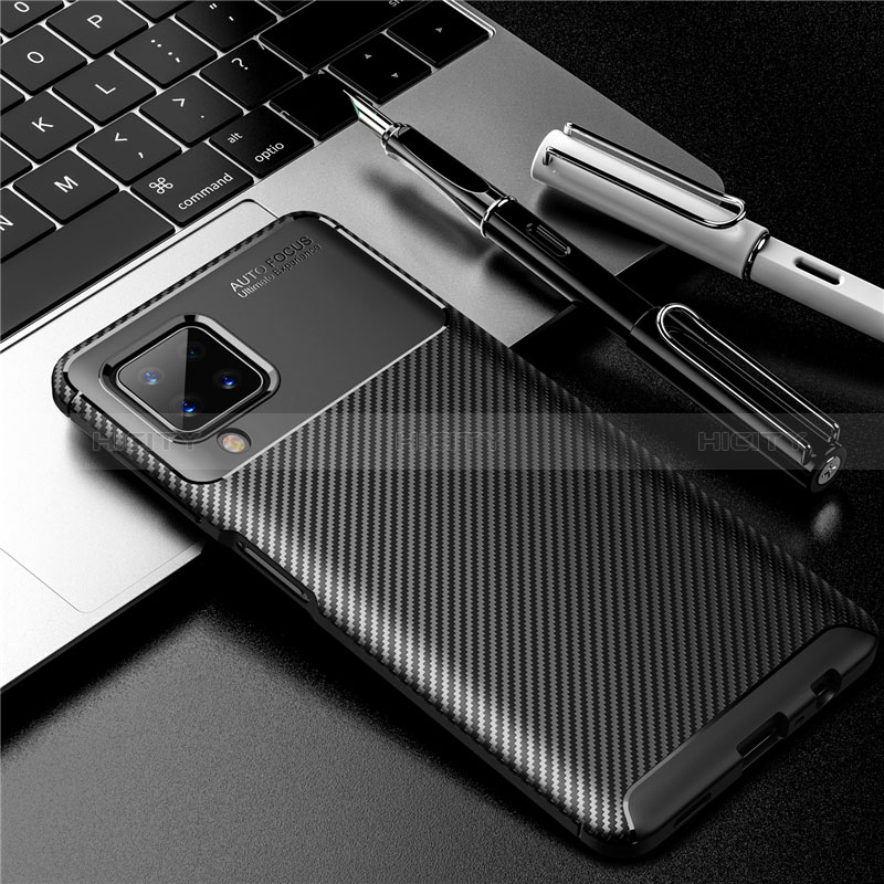 Coque Silicone Housse Etui Gel Serge pour Samsung Galaxy M12 Noir Plus