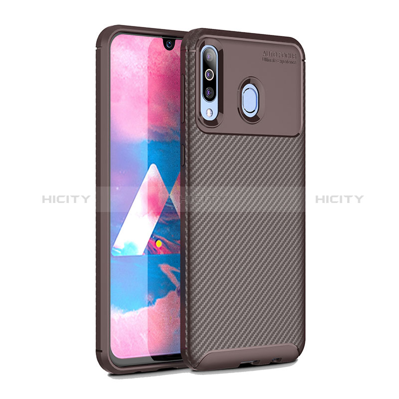 Coque Silicone Housse Etui Gel Serge pour Samsung Galaxy M30 Marron Plus