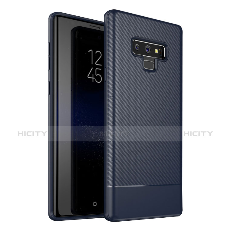 Coque Silicone Housse Etui Gel Serge pour Samsung Galaxy Note 9 Bleu Plus