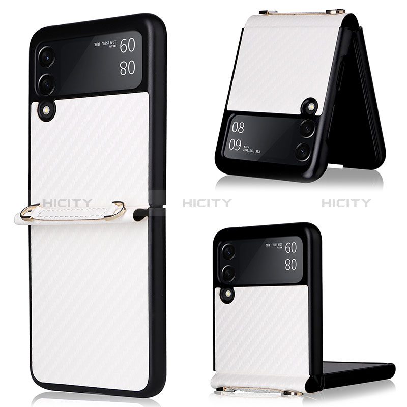 Coque Silicone Housse Etui Gel Serge pour Samsung Galaxy Z Flip3 5G Blanc Plus